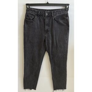 BDG Urban Outfitters Mom High Rise Jeans Women's Size 28 Black Denim Raw Hem